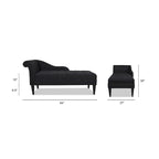 Chaise longue capitonnée à accoudoirs roulés du milieu du siècle, 64 po