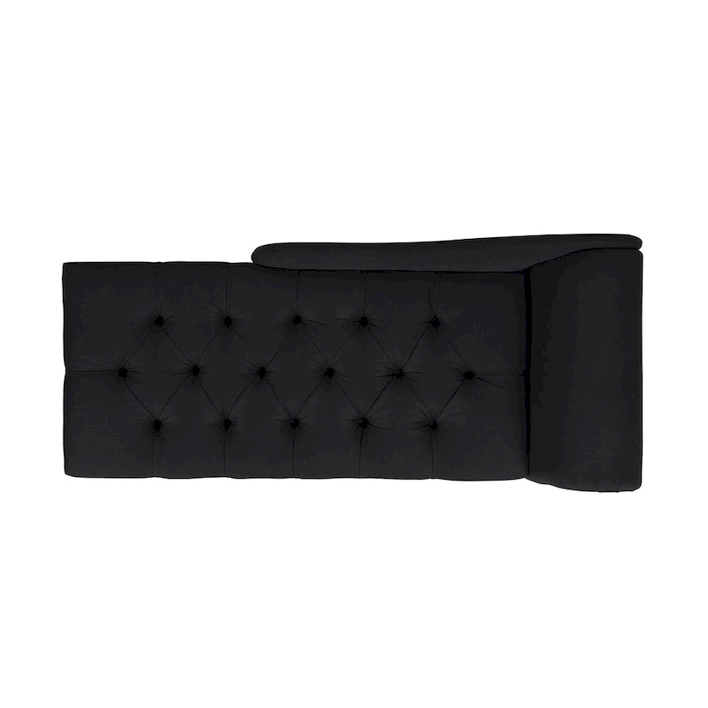 Chaise longue capitonnée à accoudoirs roulés du milieu du siècle, 64 po