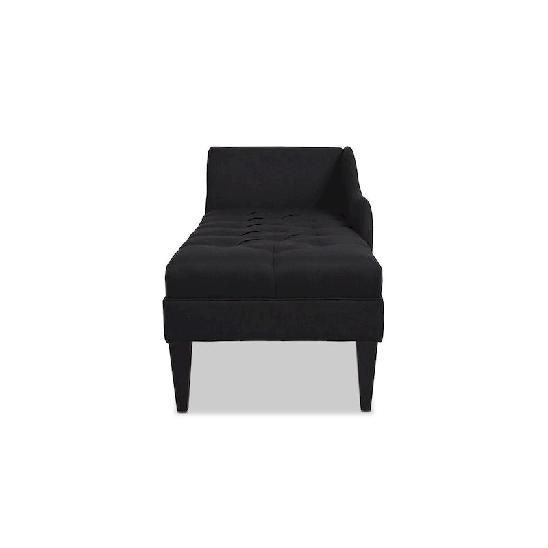Chaise longue capitonnée à accoudoirs roulés du milieu du siècle, 64 po