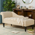Chaise longue capitonnée à accoudoirs roulés du milieu du siècle, 64 po