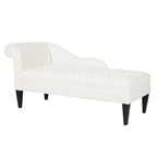 Chaise longue capitonnée à accoudoirs roulés du milieu du siècle, 64 po