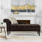 Chaise longue capitonnée à accoudoirs roulés du milieu du siècle, 64 po