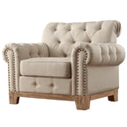 Fauteuil capitonné Chesterfield Greenwich avec clous décoratifs par iNSPIRE Q Artisan