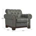 Fauteuil capitonné Chesterfield Greenwich avec clous décoratifs par iNSPIRE Q Artisan