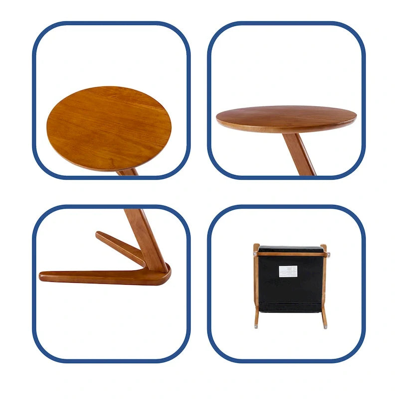 Lot de 2 fauteuils d'appoint modernes du milieu du siècle avec table d'appoint