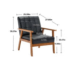 Lot de 2 fauteuils d'appoint modernes du milieu du siècle avec table d'appoint