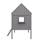 Lit cabane mezzanine en bois pour enfant, format simple, avec deux fenêtres latérales, 4L - ModernLuxe