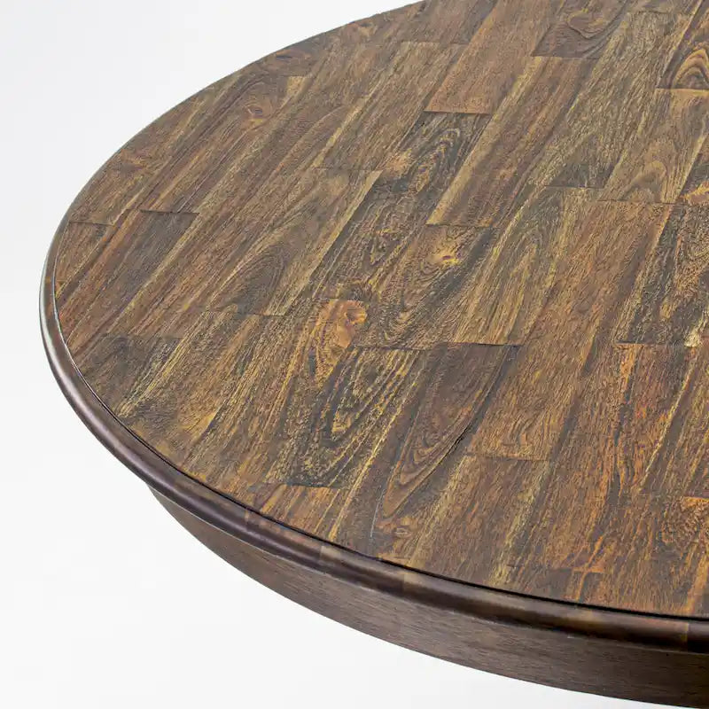 Table à manger moderne - plateau de table de cuisine rond avec base piédestal, 122x122 cm