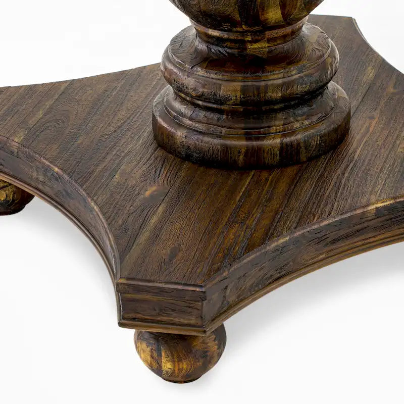 Table à manger moderne - plateau de table de cuisine rond avec base piédestal, 122x122 cm