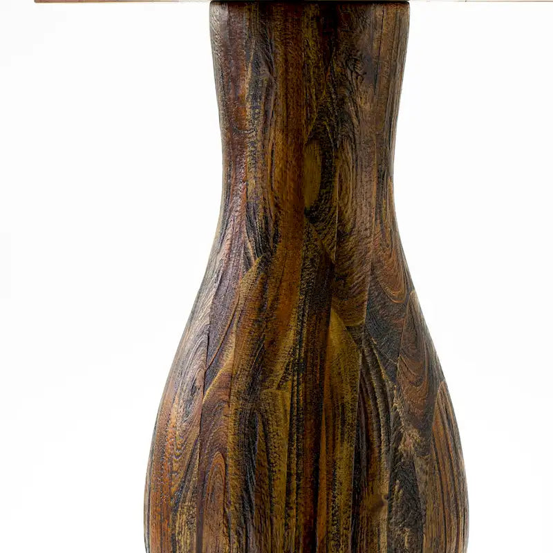 Table à manger moderne - plateau de table de cuisine rond avec base piédestal, 122x122 cm