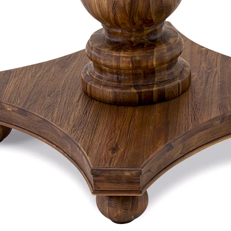 Table à manger moderne - plateau de table de cuisine rond avec base piédestal, 122x122 cm
