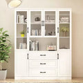 Famapy Large Combo Storage Cabinet Glass Doors Modular Cabinets