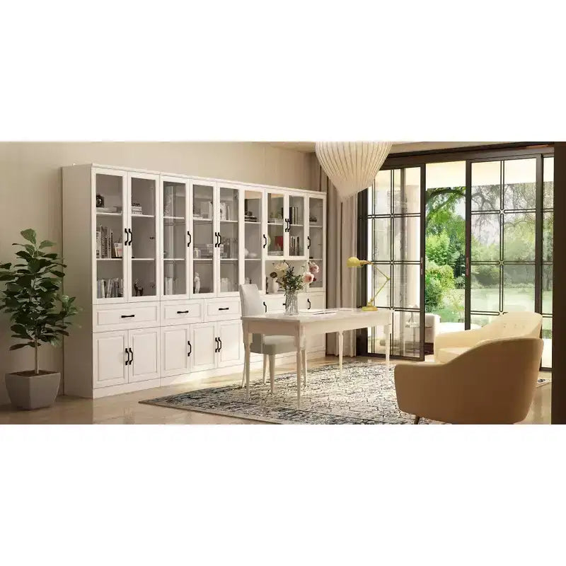 Famapy Grande Armoire de Rangement Combo Portes en Verre Armoires Modulaires