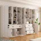 Famapy Grande Armoire de Rangement Combo Portes en Verre Armoires Modulaires