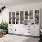 Famapy Grande Armoire de Rangement Combo Portes en Verre Armoires Modulaires