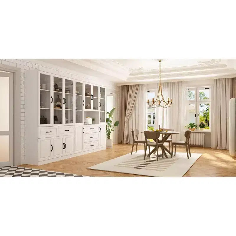 Famapy Grande Armoire de Rangement Combo Portes en Verre Armoires Modulaires