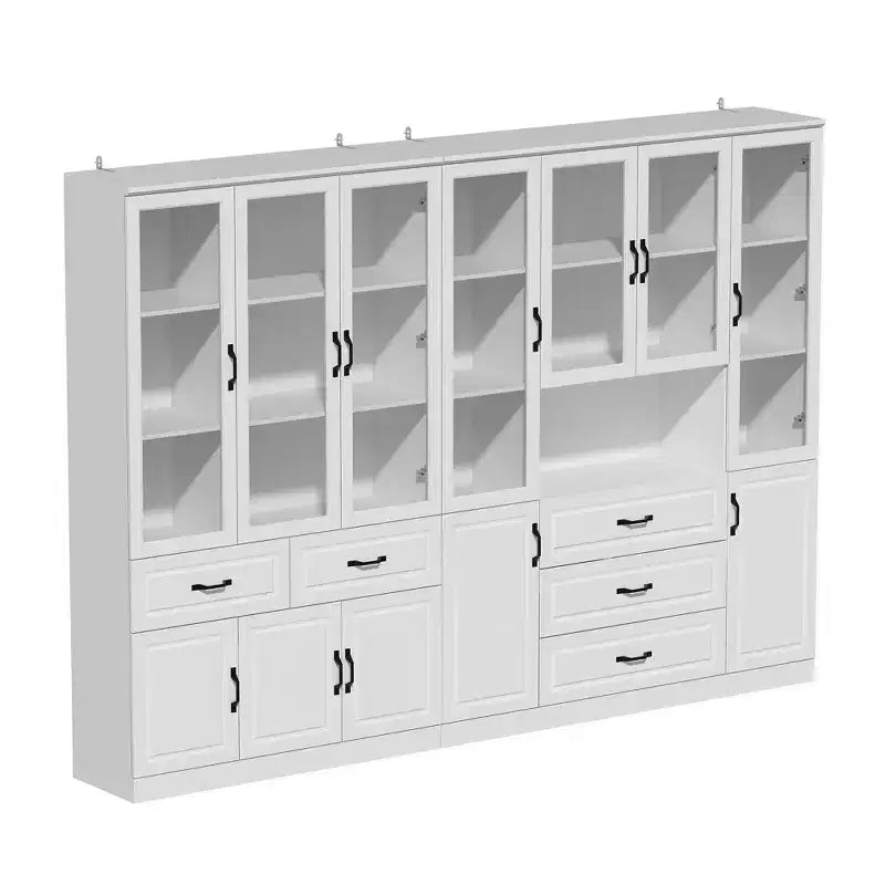 Famapy Grande Armoire de Rangement Combo Portes en Verre Armoires Modulaires
