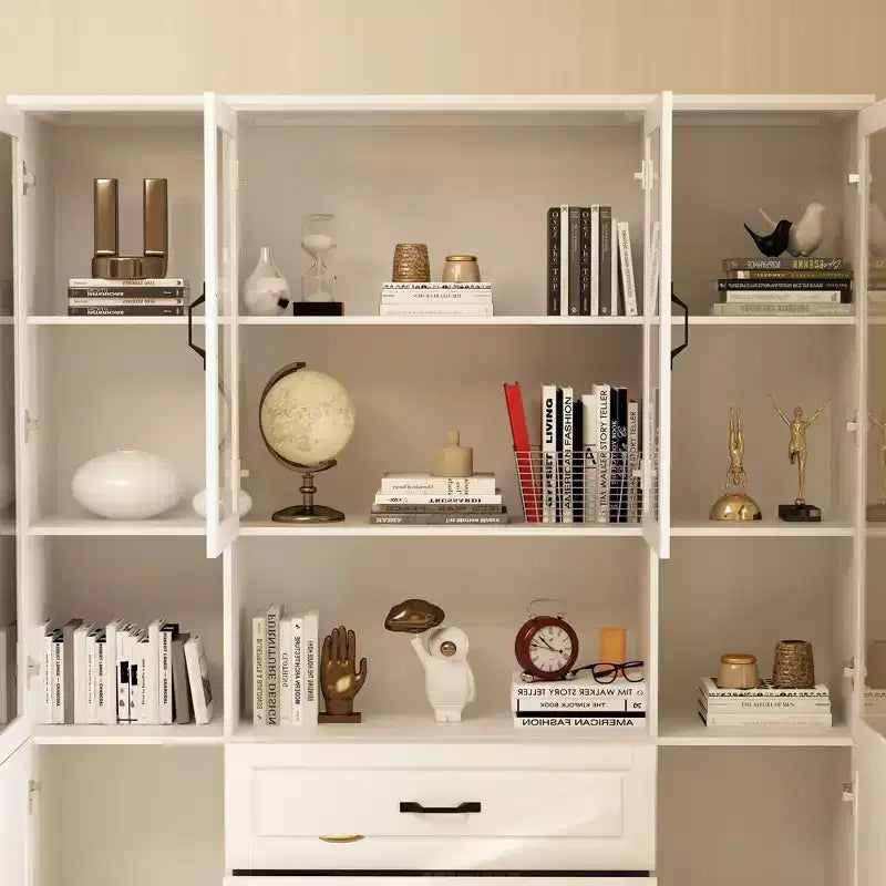 Famapy Grande Armoire de Rangement Combo Portes en Verre Armoires Modulaires