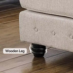 Canapé d'angle en lin 7 places en forme de U, grand canapé d'angle avec accoudoirs roulés de 132 cm et pouf - Morden Fort