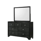 Ensemble de chambre à coucher Nathalie 4 pièces avec panneau capitonné et éclairage LED noir en tissu