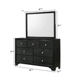 Ensemble de chambre à coucher Nathalie 4 pièces avec panneau capitonné et éclairage LED noir en tissu