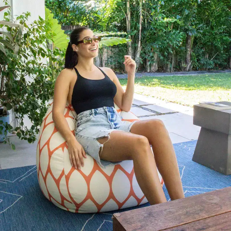 Grand Pouf Poire d'Extérieur Big Joe Teardrop, Tissu Résistant aux Intempéries, Pour Tous les Âges