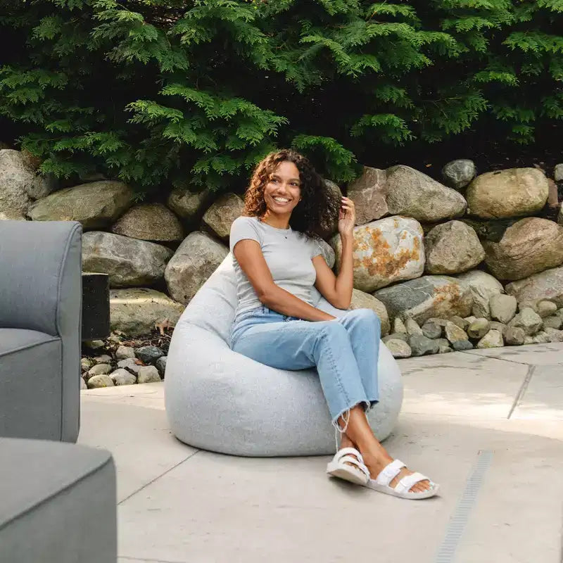 Grand Pouf Poire d'Extérieur Big Joe Teardrop, Tissu Résistant aux Intempéries, Pour Tous les Âges