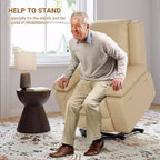 Fauteuil inclinable électrique - Chaleur et massage, fauteuil inclinable électrique robuste en cuir PU pour personnes âgées et à mobilité réduite, dossier et jambes réglables