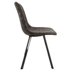LeisureMod Markley, lot de 4 chaises de salle à manger modernes en cuir avec pieds en métal, assise rembourrée, design élégant pour cuisine, salle à manger, bureau ou salon