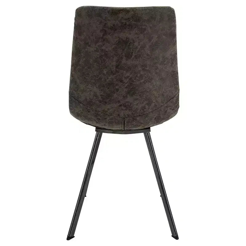 LeisureMod Markley, lot de 4 chaises de salle à manger modernes en cuir avec pieds en métal, assise rembourrée, design élégant pour cuisine, salle à manger, bureau ou salon