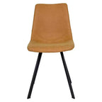 LeisureMod Markley, lot de 4 chaises de salle à manger modernes en cuir avec pieds en métal, assise rembourrée, design élégant pour cuisine, salle à manger, bureau ou salon