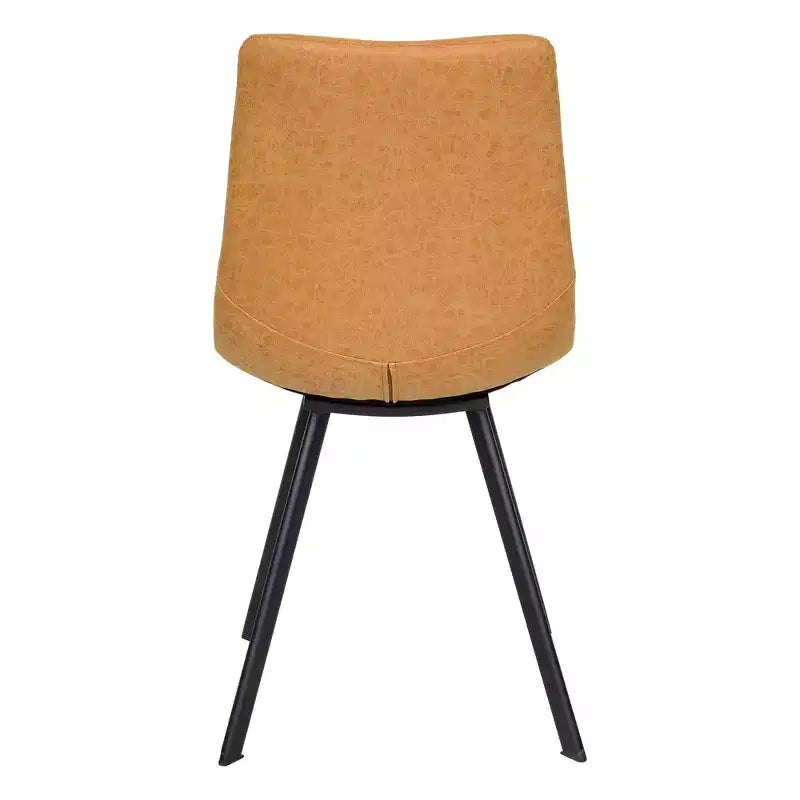 LeisureMod Markley, lot de 4 chaises de salle à manger modernes en cuir avec pieds en métal, assise rembourrée, design élégant pour cuisine, salle à manger, bureau ou salon