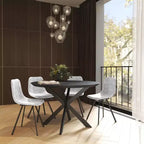 LeisureMod Markley, lot de 4 chaises de salle à manger modernes en cuir avec pieds en métal, assise rembourrée, design élégant pour cuisine, salle à manger, bureau ou salon