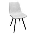 LeisureMod Markley, lot de 4 chaises de salle à manger modernes en cuir avec pieds en métal, assise rembourrée, design élégant pour cuisine, salle à manger, bureau ou salon
