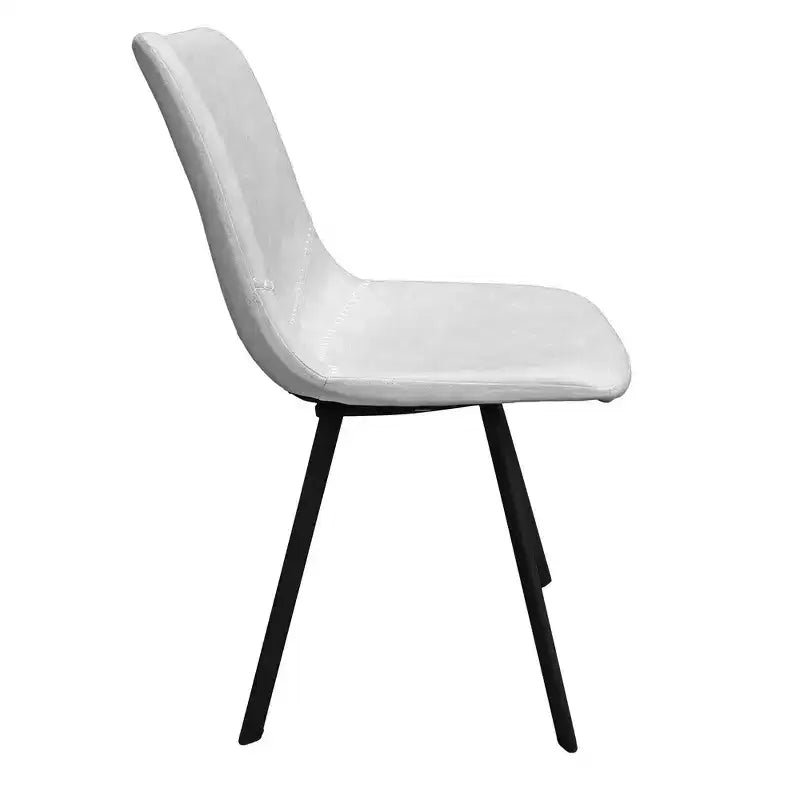 LeisureMod Markley, lot de 4 chaises de salle à manger modernes en cuir avec pieds en métal, assise rembourrée, design élégant pour cuisine, salle à manger, bureau ou salon