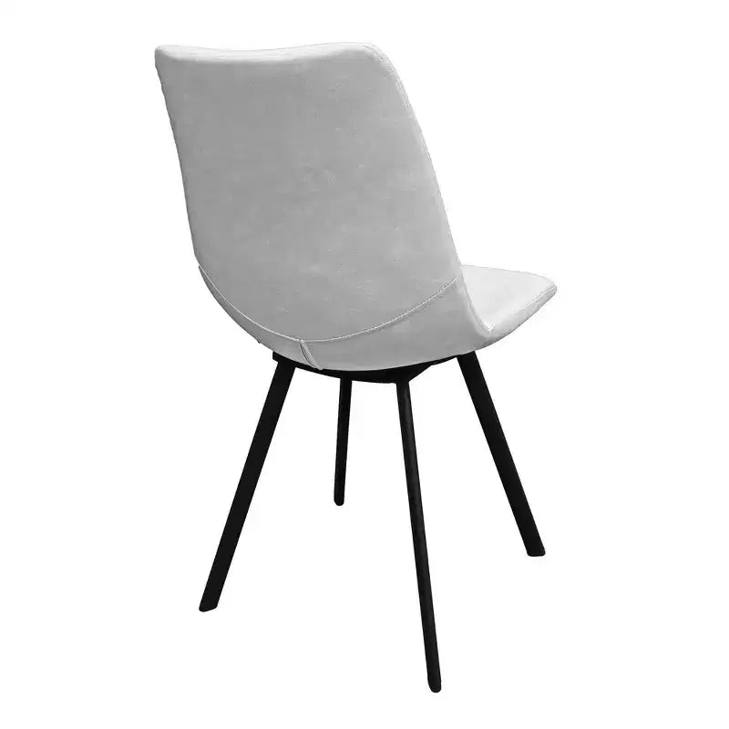 LeisureMod Markley, lot de 4 chaises de salle à manger modernes en cuir avec pieds en métal, assise rembourrée, design élégant pour cuisine, salle à manger, bureau ou salon