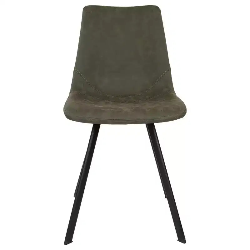LeisureMod Markley, lot de 4 chaises de salle à manger modernes en cuir avec pieds en métal, assise rembourrée, design élégant pour cuisine, salle à manger, bureau ou salon