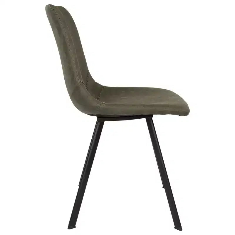 LeisureMod Markley, lot de 4 chaises de salle à manger modernes en cuir avec pieds en métal, assise rembourrée, design élégant pour cuisine, salle à manger, bureau ou salon