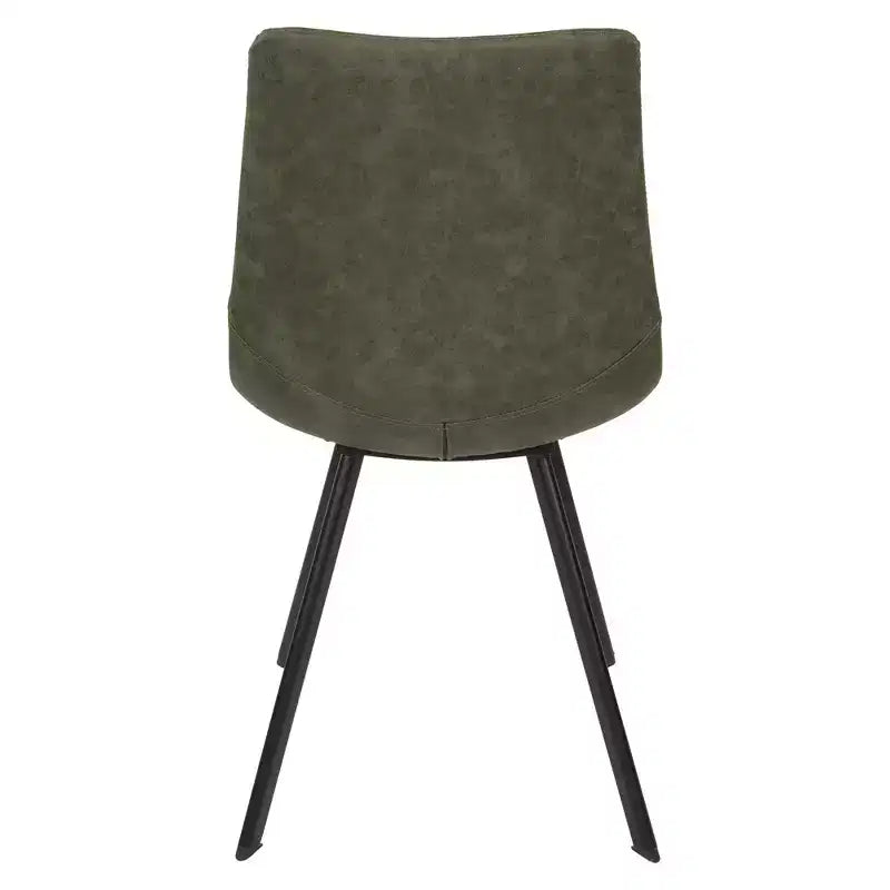 LeisureMod Markley, lot de 4 chaises de salle à manger modernes en cuir avec pieds en métal, assise rembourrée, design élégant pour cuisine, salle à manger, bureau ou salon
