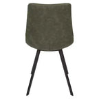 LeisureMod Markley, lot de 4 chaises de salle à manger modernes en cuir avec pieds en métal, assise rembourrée, design élégant pour cuisine, salle à manger, bureau ou salon