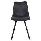 LeisureMod Markley, lot de 4 chaises de salle à manger modernes en cuir avec pieds en métal, assise rembourrée, design élégant pour cuisine, salle à manger, bureau ou salon