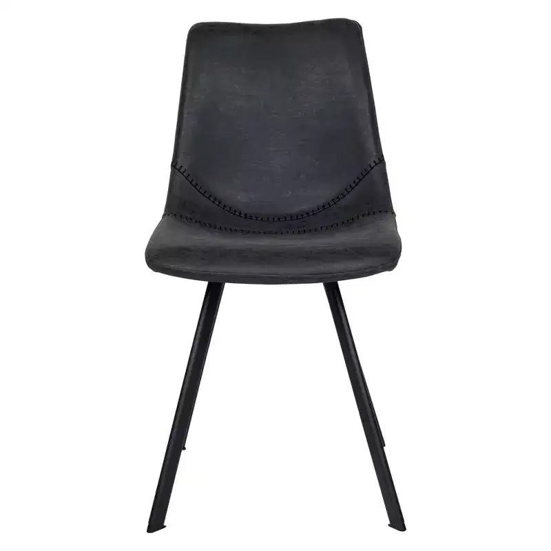 LeisureMod Markley, lot de 4 chaises de salle à manger modernes en cuir avec pieds en métal, assise rembourrée, design élégant pour cuisine, salle à manger, bureau ou salon