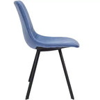 LeisureMod Markley, lot de 4 chaises de salle à manger modernes en cuir avec pieds en métal, assise rembourrée, design élégant pour cuisine, salle à manger, bureau ou salon
