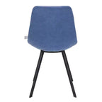 LeisureMod Markley, lot de 4 chaises de salle à manger modernes en cuir avec pieds en métal, assise rembourrée, design élégant pour cuisine, salle à manger, bureau ou salon