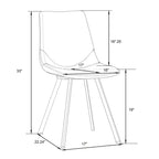 LeisureMod Markley, lot de 4 chaises de salle à manger modernes en cuir avec pieds en métal, assise rembourrée, design élégant pour cuisine, salle à manger, bureau ou salon