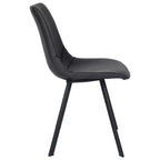 LeisureMod Markley, lot de 4 chaises de salle à manger modernes en cuir avec pieds en métal, assise rembourrée, design élégant pour cuisine, salle à manger, bureau ou salon