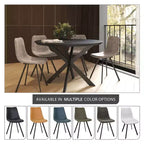 LeisureMod Markley, lot de 4 chaises de salle à manger modernes en cuir avec pieds en métal, assise rembourrée, design élégant pour cuisine, salle à manger, bureau ou salon