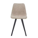 LeisureMod Markley, lot de 4 chaises de salle à manger modernes en cuir avec pieds en métal, assise rembourrée, design élégant pour cuisine, salle à manger, bureau ou salon