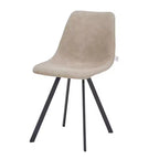 LeisureMod Markley, lot de 4 chaises de salle à manger modernes en cuir avec pieds en métal, assise rembourrée, design élégant pour cuisine, salle à manger, bureau ou salon