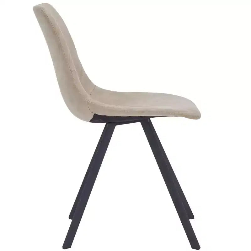 LeisureMod Markley, lot de 4 chaises de salle à manger modernes en cuir avec pieds en métal, assise rembourrée, design élégant pour cuisine, salle à manger, bureau ou salon